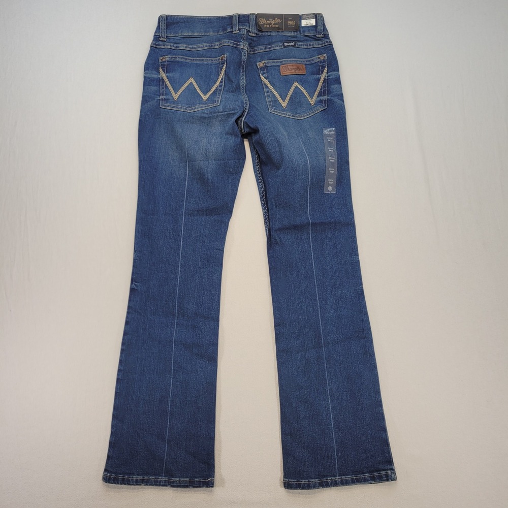 Wrangler Retro Mae Jeans Womens 9 Blue Bootcut Mid Rise Stretch 1009MWZPV